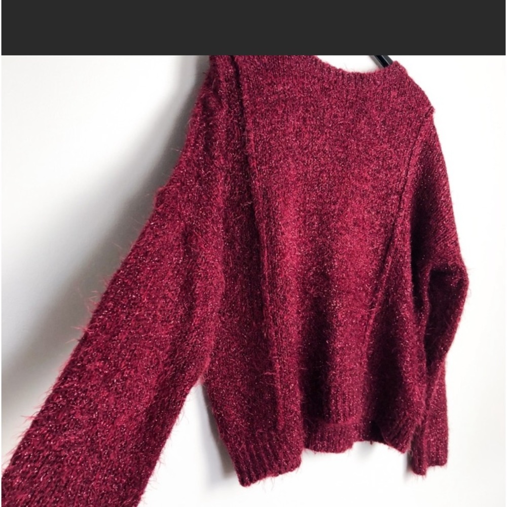 Jennifer Lopez Eyelash Metallic Thread Sweater